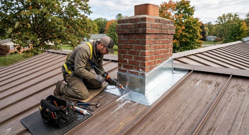 Metal Roof Flashing Repair in Grove City, PA