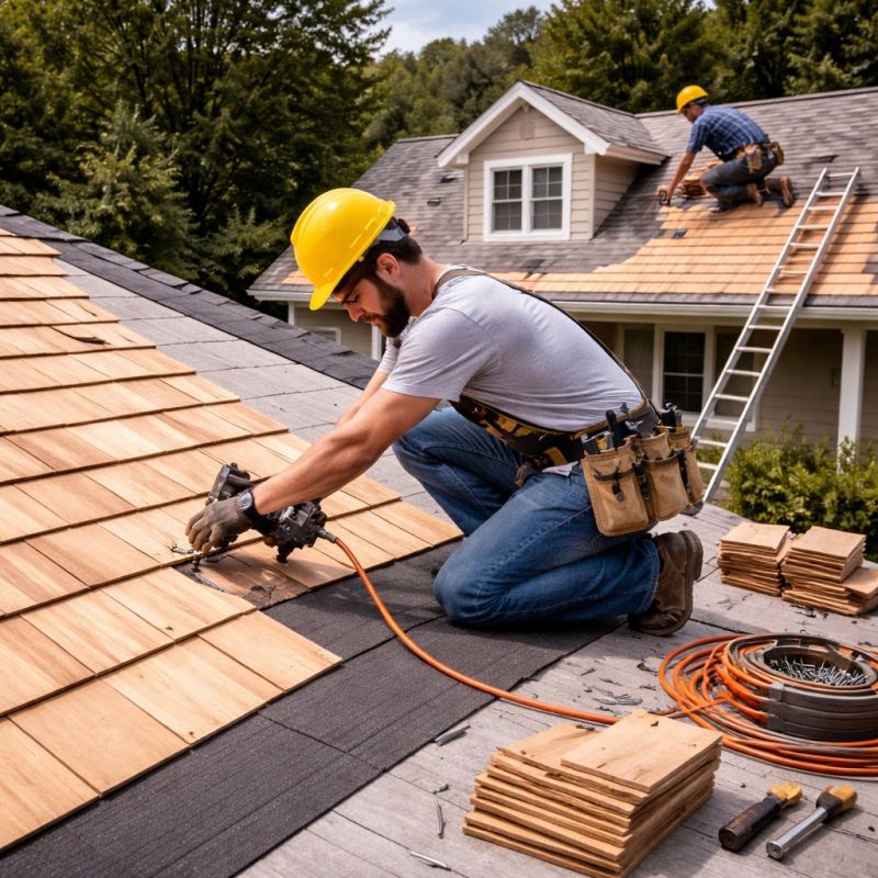 Wooden Roof Installation in Grove City, PA